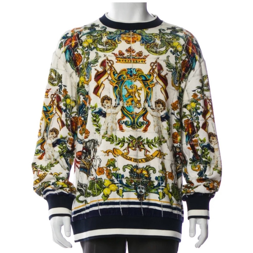 Men’s Dolce & Gabbana Majolica Print crewneck  sweatshirt